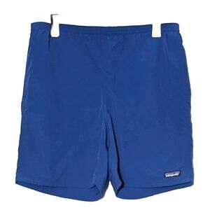 Patagonia Baggies Shorts Men M Blue Pockets Swim Lined Logo Nylon Drawstring